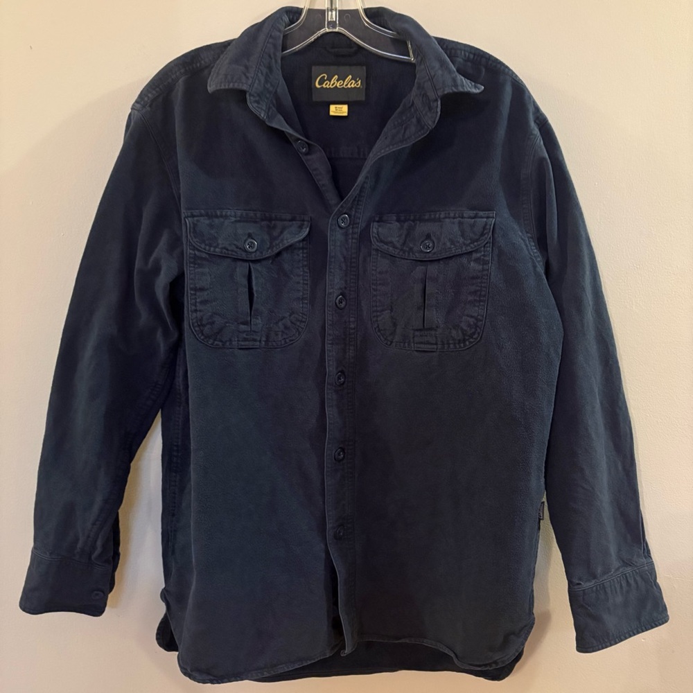 Men’s Cabela's Dark Navy Heavy Cotton Work Shirt, Sz M.